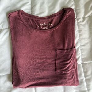 Aeropostale Seriously Soft Crew Tee - Deep Wine